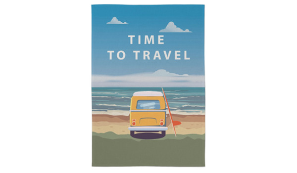 Geschirrtuch Digitaldruck Time to Travel