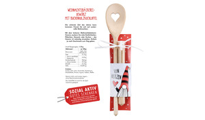 Kochlöffel Set aus Holz mit Gewürz
